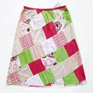 NEW WITH TAG AMERICAN EAGLE Patchwork A-Line Elastic Waist Skirt 2 (26" x 23.5")